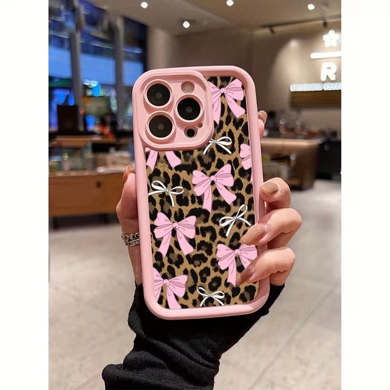 Phone Cases Iphone 12 - Leopard Print Bow Phone Case For