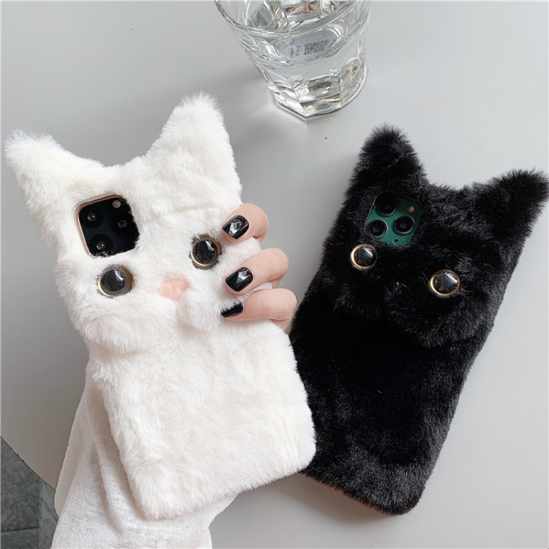 3D Cute Cartoon Cat Furry Plus - Phone Cases Iphone 12 ulasan dan harga