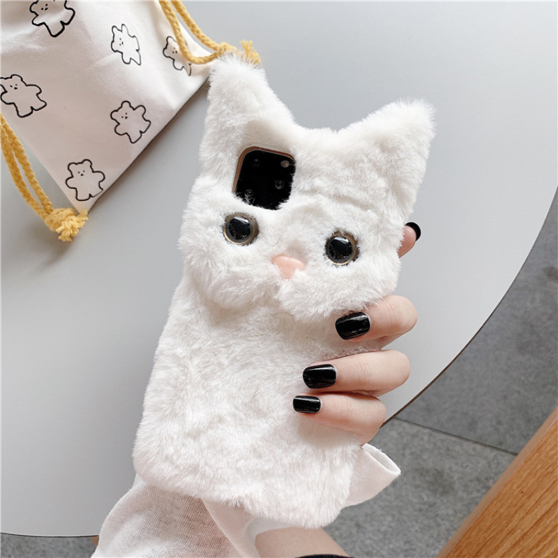 3D Cute Cartoon Cat Furry Plus - Phone Cases Iphone 12 ulasan dan harga