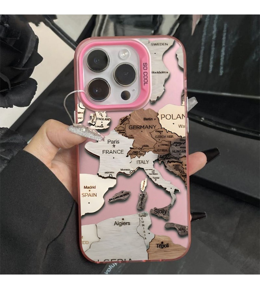 Vintage 3D Wood Europe Map Pri - Phone Cases Europe ulasan dan harga