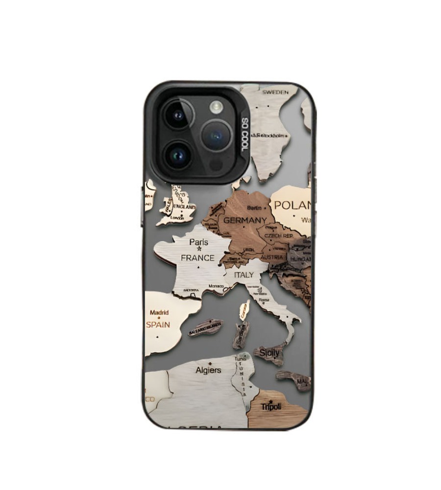 Vintage 3D Wood Europe Map Pri - Phone Cases Europe ulasan dan harga