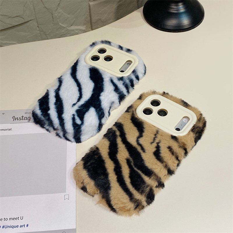 Luxury Zebra Pattern Fluffy Pl - Phone Cases Iphone 12 ulasan dan harga