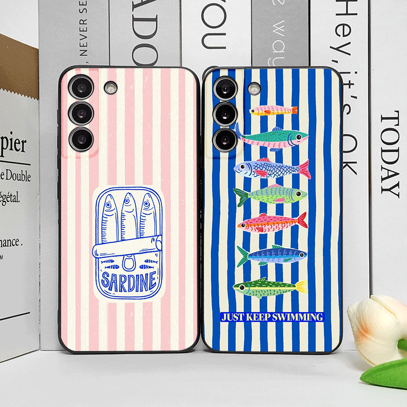 Cute Striped Pattern Sardines  - Phone Cases Oppo ulasan dan harga