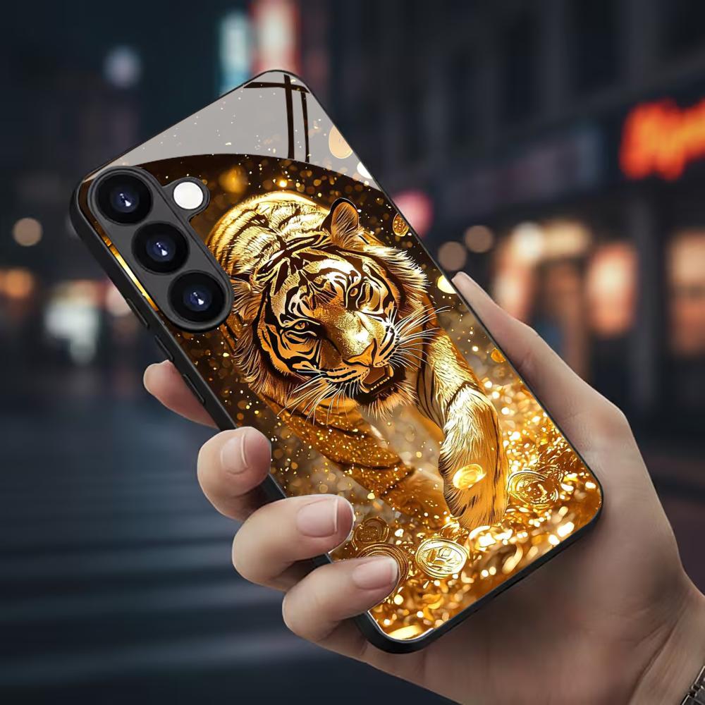 Tiger pattern glass Phone Case - Phone Cases Galaxy S24 ulasan dan harga