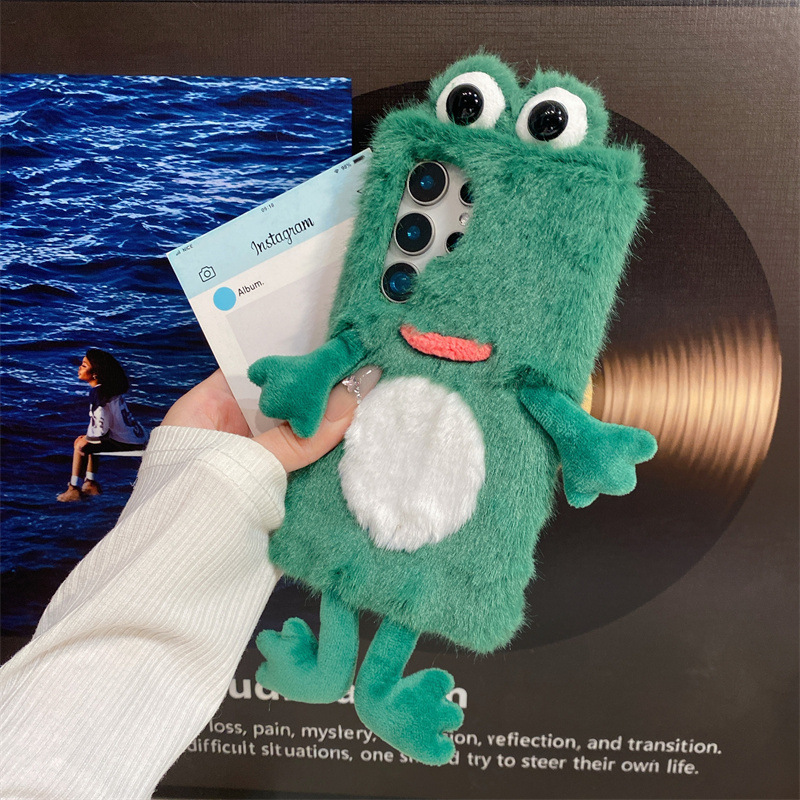 Plush Frog Phone Case, Cute Gr - Phone Cases Galaxy S24 ulasan dan harga