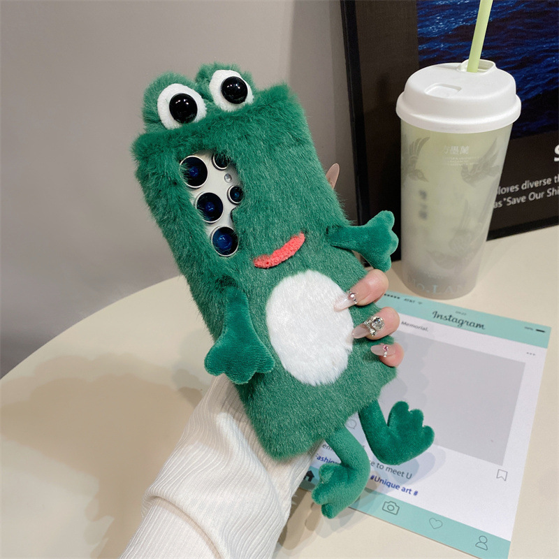 Plush Frog Phone Case, Cute Gr - Phone Cases Galaxy S24 ulasan dan harga
